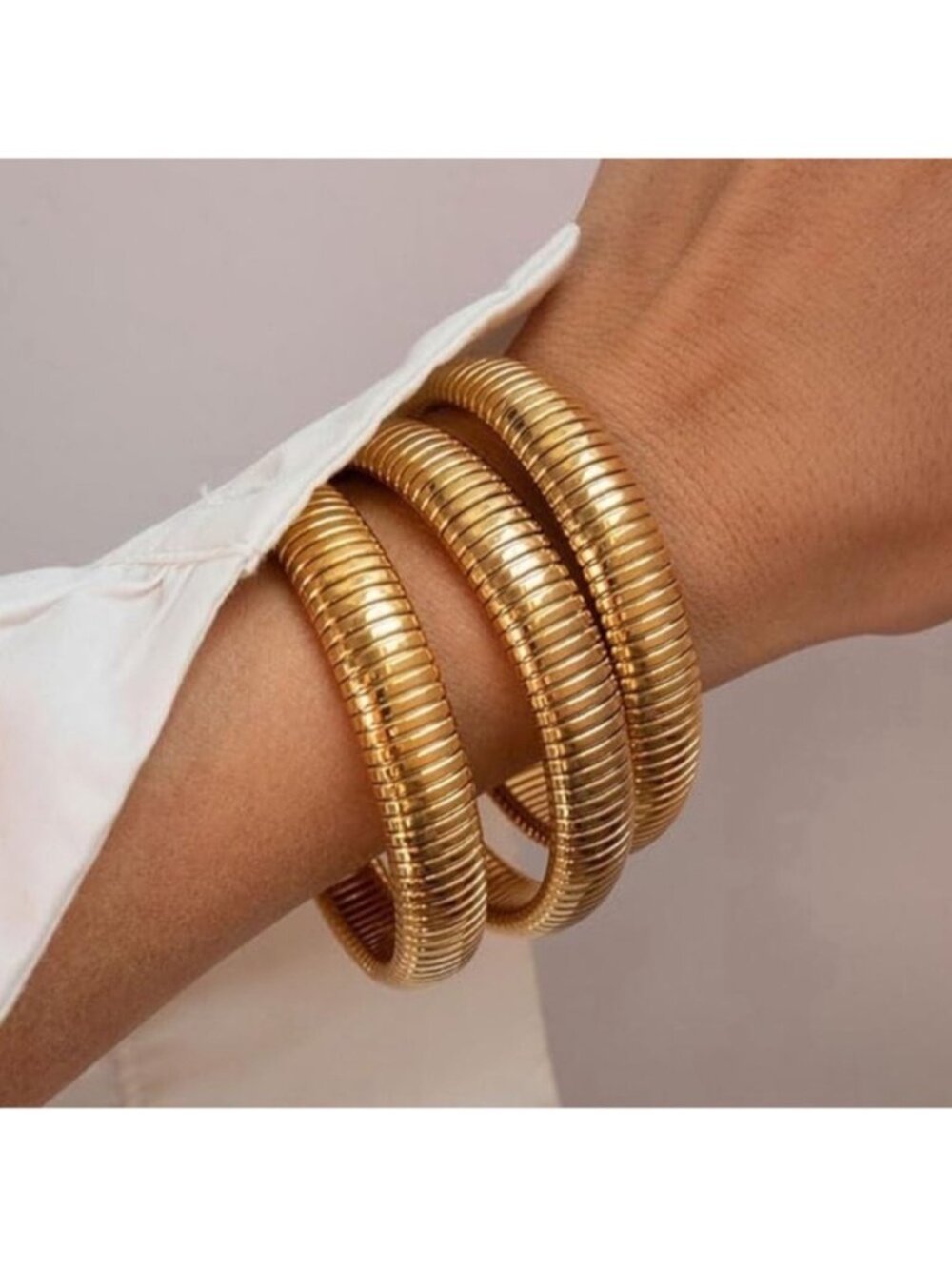 Snake Gold Bracelet Stack Set - Picture 4 of 4